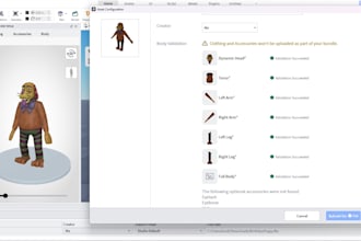 design a custom roblox ugc bundle with rigging and full submission files