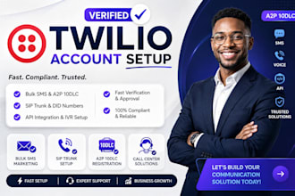 setup telnyx twilio vonage account for bulk sms did number sip trunk