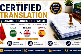 do certified translation arabic, english and spanish