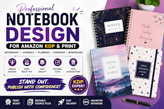 design your notebook, journal, logbook and planner for amazon KDP