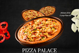 design modern pizza menu flyer and restaurant poster