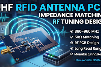 design uhf rfid antenna pcb with impedance matching and rf tuning
