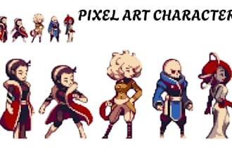 draw pixel art character sprite sheet animation hits pixel asset 8bit tileset