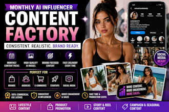 create monthly ai influencer content ai reels instagram content for your product