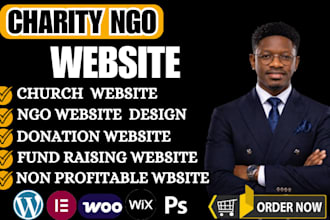 design morden nonprofit website, charity, ngo website with donation
