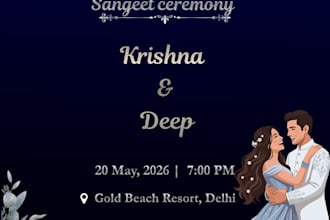 luxury sangeet and engagement  invitation ceremony designes
