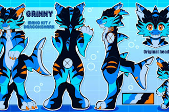 draw furry character art ref sheet furry illustration headshot furry nsfw