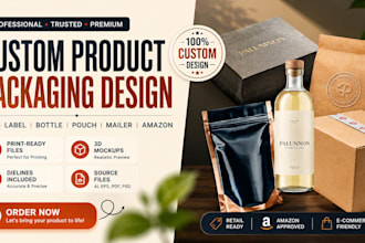 design product packaging, box and label design
