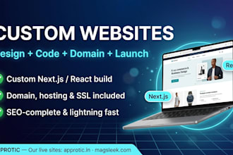 design and develop a custom website with domain and hosting setup