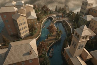design realistic 3d game environment level design open world map in unity ue5
