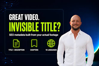 write youtube SEO title, description and chapters with 15 translations