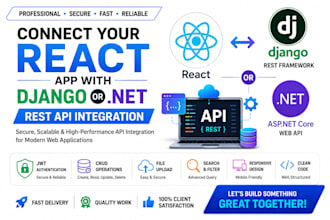 connect react app with rest API using django or dot net