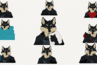 design custom furry sticker pack and fursona stickers for USA UK buyers