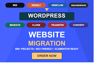 clone or convert wix, weebly, webflow, squarespace to wordpress website