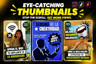 design high CTR instagram reels, tiktok and youtube shorts thumbnail