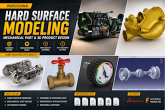 do 3d product design hard surface 3d modeling mechanical part design solidworks