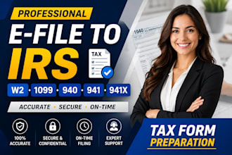 efile US tax returns for individuals and business as CPA 1040, 1120, 1065