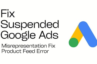 fix your gmc and google ads suspension for misrepresentation and product feed