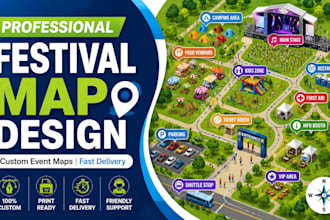 design custom festival maps for events, fairs and music festivals