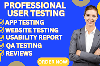 user test app and website testing,QA,iphone,ipad,and android user testing