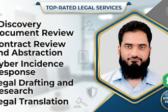do ediscovery document review, pii phi compliance, legal drafting, translation