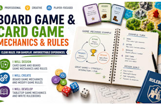 develop your card game mechanics and design your board game concept