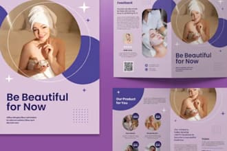 design promotional brochure, booklet for med spa skincare glowcations businesses