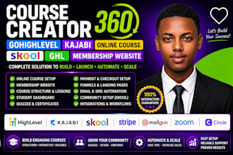 course creator 360 gohighlevel kajabi online course skool ghl membership website