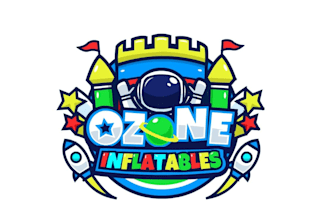 do a modern bounce house logo with with unlimited revision