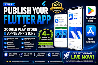 publish your app on google play store and apple app store