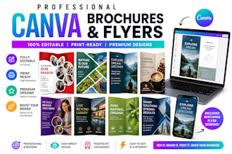 design canva brochure flyer trifold catalog editable canva brochure design