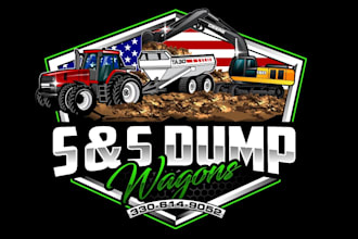 create a beautiful dump wagons logo with new concepts