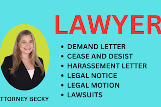 draft a strong demand letter or cease and desist letter as a US attorney