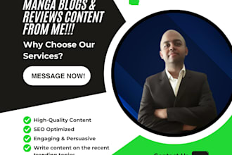 write anime, manga blogs, and content for you