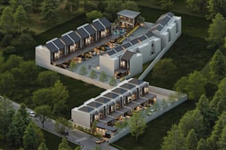 develop building render from floor plan, old house exterior remodel,3d site plan