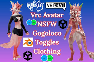 create vrchat avatar, furry vrc avatar, fursona vr character, furry nsfw avatar