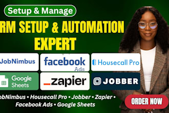 setup jobnimbus housecall pro jobber facebook ads google sheet zapier automation
