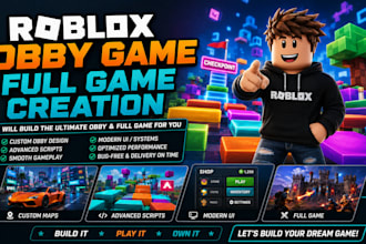build roblox obby game and full game creation for you