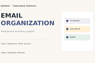 organize portuguese business emails and follow up tasks