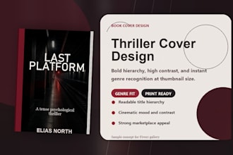 design a thriller book cover for amazon KDP