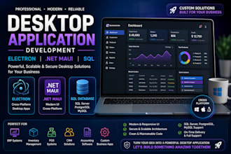 develop desktop app using electron or dot net maui and sql