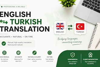 manually translate english to turkish and turkish to english