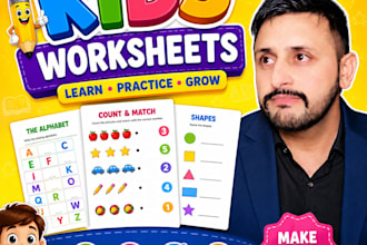 design engaging kids worksheets and preschool activity books