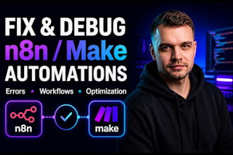 fix n8n and make com automation errors and workflows