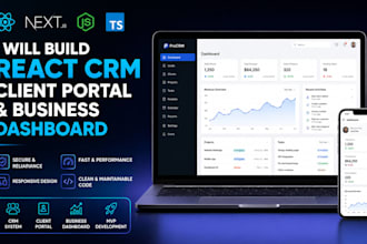 build react CRM client portal and business dashboard