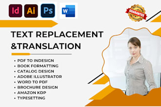replace text in images, screenshots, pdfs with adobe indesign, photoshop