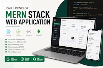develop mern stack web application as full stack react node js developer