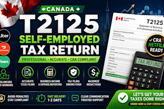 prepare canada self employed tax return t2125 cra uber freelance income
