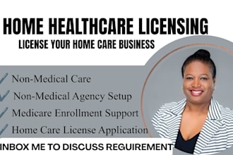 create home healthcare, non medical license application and medicare enrollment
