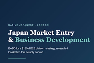 be your japan market entry and business development advisor